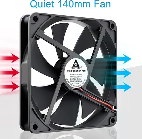 GDSTIME 4500RPM 80mm x 25mm 12V High Speed Dual Ball DC Cooling Fan 2 Pin in Kuwait