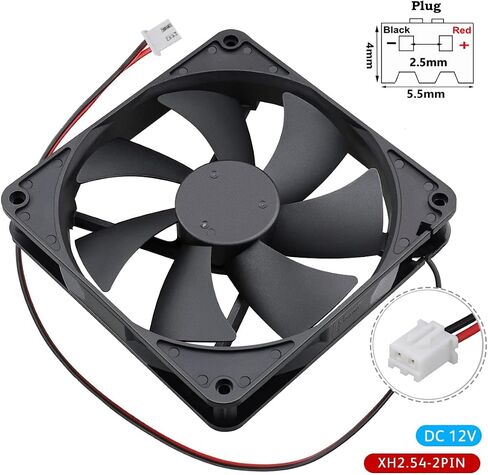 GDSTIME 4500RPM 80mm x 25mm 12V High Speed Dual Ball DC Cooling Fan 2 Pin in Kuwait