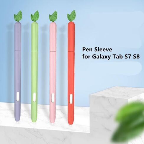 Case For S Pen on Samsung Galaxy Tab S7 FE/S7/S7 Plus/S8/S8 Plus/S8 Ultra /S9 /S9 Plus / s9 Ultra Pencil Cover Colorful for Tablet SPen Stylus Bag Non-slip Protection Silicone Sleeve (grape purple) in Kuwait