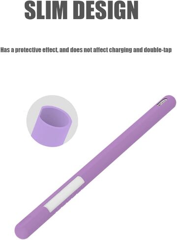 YINVA Sleeve Cover Compatible with Apple Pencil Pro/ 2nd Generation, Grip Skin Case Accessories Compatible with iPad Pencil 2 Gen with Nib Cap (Purple) in Kuwait
