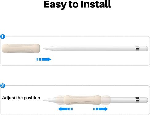 NIUTRENDZ 3 Pack Silicone Grip for Apple Pencil 2 & Apple Pencil Pro & iPencil (USB-C) Ergonomic Design Protective Case Cover Sleeve (Beige + Khaki + Brown) in Kuwait