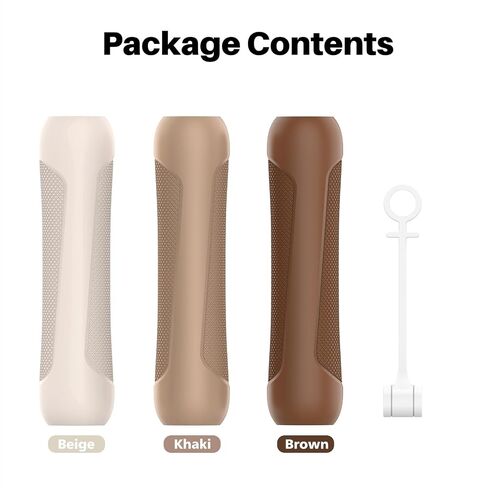NIUTRENDZ 3 Pack Silicone Grip for Apple Pencil 2 & Apple Pencil Pro & iPencil (USB-C) Ergonomic Design Protective Case Cover Sleeve (Beige + Khaki + Brown) in Kuwait