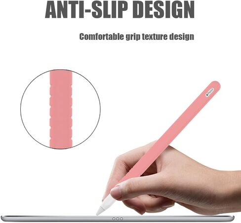 YINVA Sleeve Cover Compatible with Apple Pencil 2nd Generation, Grip Skin Case Accessories Compatible with iPad Pencil 2 Gen with Nib Cap (Black) in Saudi Arabia