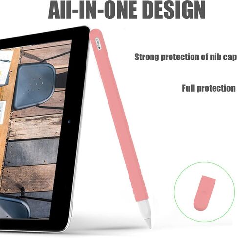 YINVA Sleeve Cover Compatible with Apple Pencil 2nd Generation, Grip Skin Case Accessories Compatible with iPad Pencil 2 Gen with Nib Cap (Black) in Saudi Arabia