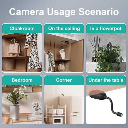 FINSUI كاميرا تجسس واي فاي كاميرا خفية 1080P HD كاميرات تجسس صغيرة لأمن المنزل سهلة الاستخدام لاسلكية داخلية أصغر كاميرا مربية مع كشف الحركة لمراقبة المكاتب المنزلية in Kuwait