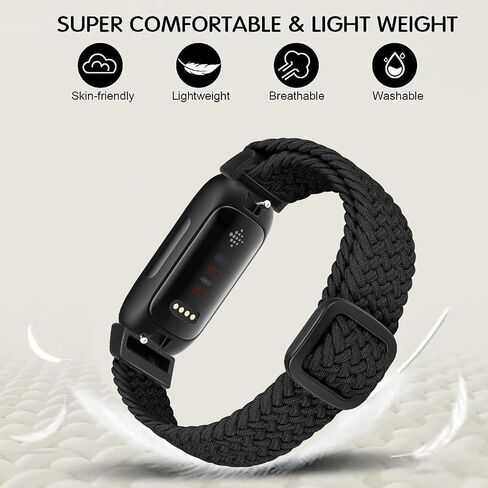 Braided Stretchy Adjustable Straps Compatible for Fitbit Inspire 3/Inspire 2/Inspire HR/Inspire/Ace 3/Ace 2 for Women Men,Sport Elastic Nylon Cloth Wristbands for Fitbit Inspire 3/2 in Saudi Arabia