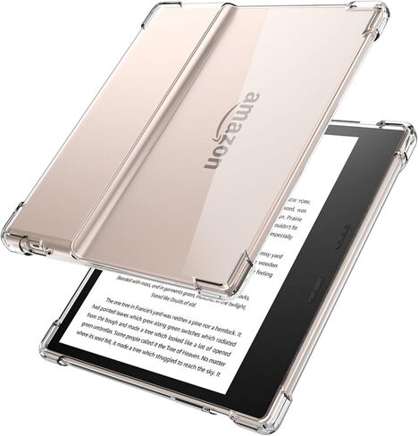 BOZHUORUI Clear Case for Kindle Oasis 10th Generation and Oasis 9th Generation - Slim Lightweight TPU Transparent Soft Back Cover Shell (Clear) in Saudi Arabia