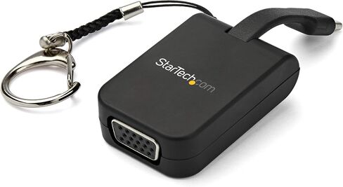 StarTech.com محول USB C صغير إلى VGA - محول عرض فيديو USB من النوع C إلى VGA 1080 بكسل مع حلقة سلسلة مفاتيح - وضع USB-C DP Alt النشط إلى دونجل شاشة VGA - متوافق مع Thunderbolt 3 (CDP2VGAFC) in Kuwait