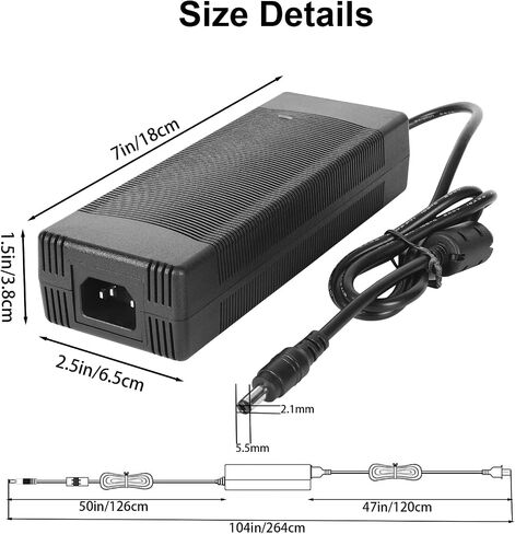 24V 6A Power Supply Adapter,AC 100-240V to DC 24 Volt 6 Amp 144W Power Adapter with 5.5mm x 2.5 DC Output Jack Transformers,Universal AC/DC Adapter for LED Strips 3D Printers CCTV Cameras LCD Monitors in Saudi Arabia