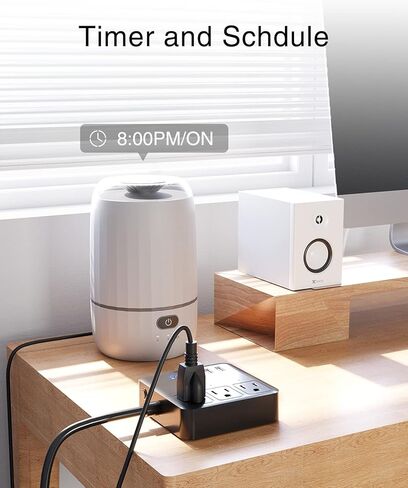 شريط طاقة ذكي، 3 منافذ USB و3 منافذ ذكية يتم التحكم فيها بشكل فردي، واقي زيادة التيار واي فاي يعمل مع أليكسا جوجل هوم، المنزل الذكي والمكتب والسفن السياحية والسفر، قابس مسطح متعدد القابس، 10 أمبير in Kuwait