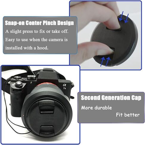 82mm Lens Cap for Sony FE 24-70mm f/2.8 for a7RV IV-2PCs | 82mm Lens Cover, for Sony FE 16-35mm f/2.8, a7IV, a7V, for Nikkor Z 24-70mm f/2.8, Z9, Center Pinch in Saudi Arabia