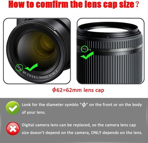 82mm Lens Cap for Sony FE 24-70mm f/2.8 for a7RV IV-2PCs | 82mm Lens Cover, for Sony FE 16-35mm f/2.8, a7IV, a7V, for Nikkor Z 24-70mm f/2.8, Z9, Center Pinch in Saudi Arabia
