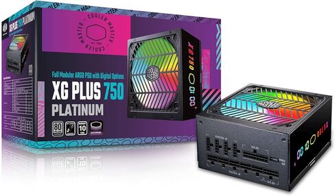 Cooler Master XG750 Plus Platinum ARGB Fully Modular, 750W,Built-in Information Display Panel, ARGB 135mm Silent Fan, Intel ATX 12V Ver 2.53, 100% Japanese Capacitors (MPG-7501-AFBAP-XUS) in Saudi Arabia