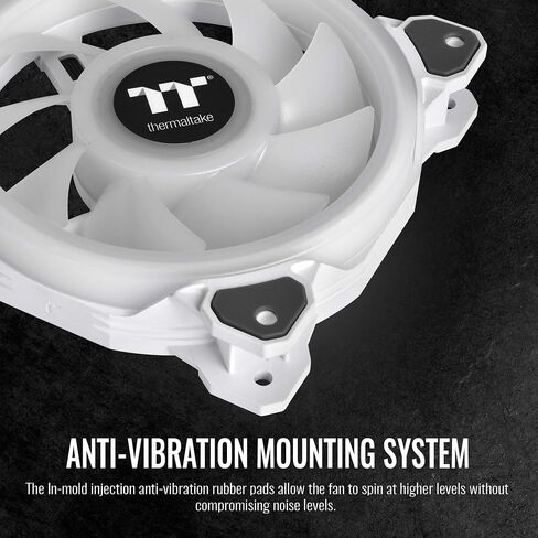Thermaltake Riing Quad 120mm 16.8 Million RGB (Alexa, Razer Chroma sync-able), 4 Light Rings 54 Addressable LED, 9 Blades Hydraulic Bearing Case/Rad Fan (NO Controller),1-Pack, CL-F088-PL12SW-C, Black in Saudi Arabia