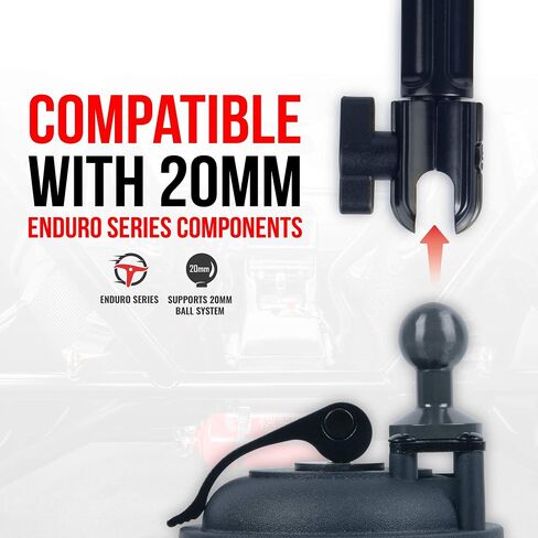 Tackform Heavy Duty Suction Cup Mount with 20mm Ball Made of Aluminum and ABS Plastic. Large 3.5" Suction Cup Enduro Series in Saudi Arabia