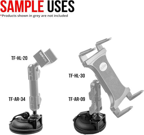 Tackform Heavy Duty Suction Cup Mount with 20mm Ball Made of Aluminum and ABS Plastic. Large 3.5" Suction Cup Enduro Series in Saudi Arabia