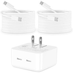 [معتمد من Apple MFi] شاحن iPhone فائق السرعة، Kindtoy 35W PD Dual USB-C GaN شاحن طاقة ذكي PPS مع 2 حزمة 6FT نوع C إلى Lightning سلك شحن سريع لهاتف iPhone 14/13/12/11/XS/XR/X/iPad / إيربودز in Kuwait