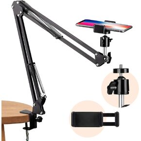 TARION Overhead Video Stand Articulating Arm Flexible Cell Phone Holder Stand Arm for Desk Table Phone Stand Holder for Overhead Video Filming Livestream Flat Photography Videography