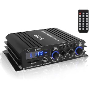 Romicta 4.1 Channel Mini Audio Amplifier Receiver, Power Amplifier, Bluetooth 5.0 Amplifier, 50Wx4 + Active Subwoofer, Integrated Hi-Fi Loudspeaker Amplifier, Audio Reduction System for Car or Home in Saudi Arabia