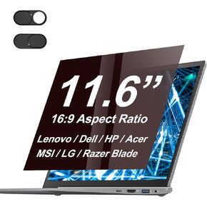 11.6" Laptop Privacy Screen Protector for 16:9 Aspect Widescreen Computer Monitor, 11.6 Inch Eye Protection Privacy Laptop Screen Filter Anti-Glare Anti-Blue Light Privacy Film Bubble Free