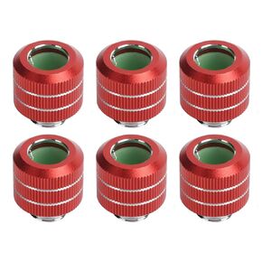Dracaena 6 pack G1/4" thread to OD 16mm Hard tube compression fitting, anti-off adapter for Computer water cooling system, Black