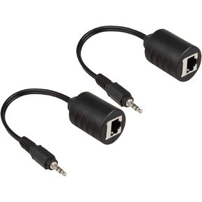 2Pack 3.5mm Stereo to RJ45 Female Extender Over Cat5&Cat6 Cable (2X 3.5mm to RJ45 Female)