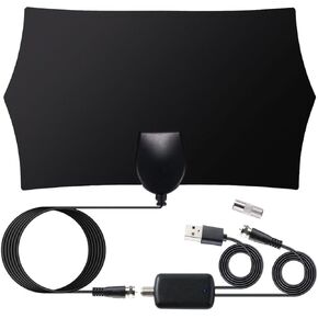 TV Antenna - Antenna TV Digital HD Indoor with 400+ Miles Range, 2023 Upgraded TV Antenna Indoor with Amplifier Signal Booster, HD Antenna for TV Indoor, Support 4K 1080p All TVs, 16ft Coax Cable in Kuwait