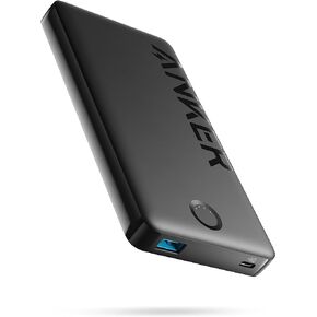 باور بانك أنكر، شاحن محمول 10,000 مللي أمبير في الساعة (PowerCore PIQ)، حزمة بطارية عالية السعة لهواتف iPhone 15/15 Plus/15 Pro/15 Pro Max/14/14 Pro/Samsung/Pixel/LG (الكابل والشاحن غير متضمنين)( أسود)