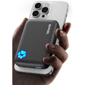 شاحن محمول مغناطيسي من SAFUEL، بنك طاقة مغناطيسي لاسلكي بقدرة 10000 مللي أمبير في الساعة، بنك بطارية شحن سريع 20 وات PD QC3.0، حزمة بطارية USB C داخل وخارج لهاتف iPhone 14 13 12 Pro Max Mini Plus وحقيبة مغناطيسية in Kuwait