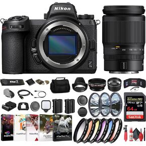 Nikon Z7 II Mirrorless Camera (1653) + Nikon 24-200mm Lens + 64GB Memory Card + Filter Kit + Wide Angle Lens + Color Filter Kit + Lens Hood + Bag + EN-EL15c Battery + Card Reader + More (Renewed) in Saudi Arabia