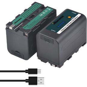 Hisewen 2Pcs NP-F750 Rechargeable Battery with USB Charging Port fits for Sony NPF F960 F750 F550 F980 F930 F770 F970, NP-F Batteries for LED Video Light YN660 LED308 in Saudi Arabia