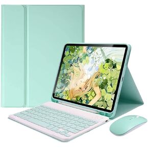 Galaxy Tab S6 Lite 2024/2022/2020 Keyboard Case with Mouse, Detachable Magnetic Keyboard Cover with S Pen Holder and Mouse for Galaxy S6 lite (SM-P620/P625/P613/P619/P615/P610), (Mint Green)