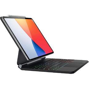 doqo Keyboard Case for ipad pro 11 inch 4th-2022/3rd-2021/2nd-2020/1st-2018 gen, ipad Air 10.9inch 5th/4th gen,Metal Keyboard Case with Multi-Touchpad,Floating Cantilever Stand in Kuwait