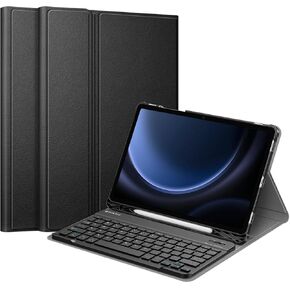 حافظة لوحة المفاتيح Fintie لجهاز Samsung Galaxy Tab S9 FE 5G 10.9 بوصة/Galaxy Tab S9 11 بوصة 2023 مع حامل قلم S، غطاء حامل نحيف قابل للفصل، لوحة مفاتيح بلوتوث لاسلكية، ذهبي وردي