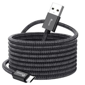 6ft Micro USB Cable 2-Pack, Heavy Duty Pet-Proof Braided Android Charger Cord, Fast Charging Wire with 25000+ Bend Lifespan for PS4 Controller, Kindle & Legacy Tech (Space Grey) in Saudi Arabia