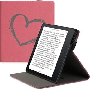 kwmobile Cover Compatible with Amazon Kindle Oasis 10. Generation Case - Stand + Strap - Good Story Yellow/Orange/Red