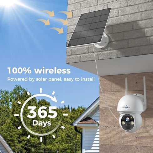 [1TB HDD,4MP Spotlight] Hiseeu Solar Wireless Security Camera System,10CH HD 4K NVR,Night Vision, 2-Way Audio, PIR Motion Detection,Motion Record, Outdoor Home Surveillance in Kuwait