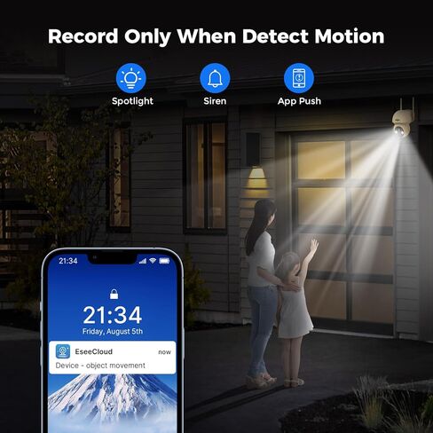 [1TB HDD,4MP Spotlight] Hiseeu Solar Wireless Security Camera System,10CH HD 4K NVR,Night Vision, 2-Way Audio, PIR Motion Detection,Motion Record, Outdoor Home Surveillance in Kuwait