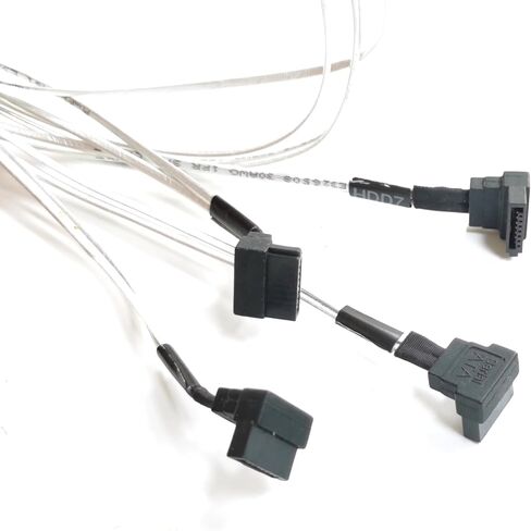 كابل MITATTOK Mini SAS، SFF-8087 إلى SATA*4 نقل بيانات عالي السرعة من الزاوية الأمامية إلى الزاوية الأمامية لوحدات تحكم SAS/RAID واللوحات الخلفية والخوادم، 23 سم/25 سم/57 سم/59 سم in Kuwait