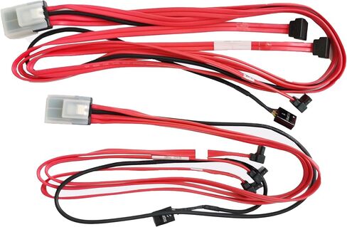 كابل MITATTOK Mini SAS، SFF-8087 * 2 إلى 3 * SATA نقل بيانات عالي السرعة بزاوية مستقيمة إلى أمامية لوحدات تحكم SAS/RAID واللوحات الخلفية والخوادم، 68x3+SGPI0FT in Kuwait