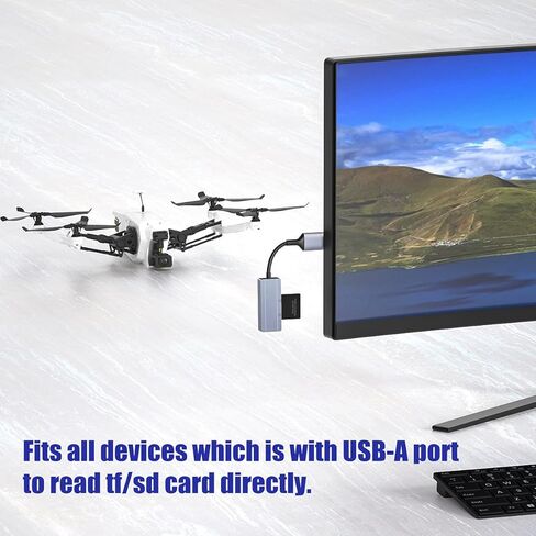 SD Memory Card Reader, TargetGo USB Type C to TF Card Reader Adapter(Aluminum Shell) for iPhone 15, MacBook Pro, MacBook Air, iPad Pro 2018, Galaxy S21 and More, Plug and Play in Saudi Arabia