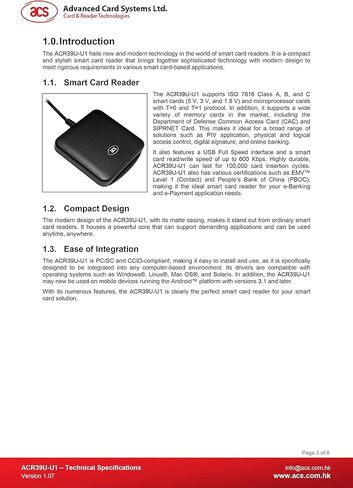 قارئ بطاقات ذكي USB ACS ACR39U-I1 in Saudi Arabia
