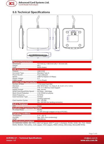 قارئ بطاقات ذكي USB ACS ACR39U-I1 in Saudi Arabia