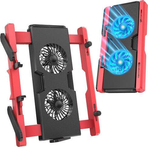 وسادة تبريد للكمبيوتر المحمول DeskLogics مقاس 10-17 بوصة، مروحة تبريد كمبيوتر محمول محمولة لألعاب الكمبيوتر، قابلة للتمديد، قابلة للتعديل، مناسبة للحقيبة، منافذ USB A/C، مروحتان هادئتان، أفكار هدايا - أبيض ورمادي in Kuwait