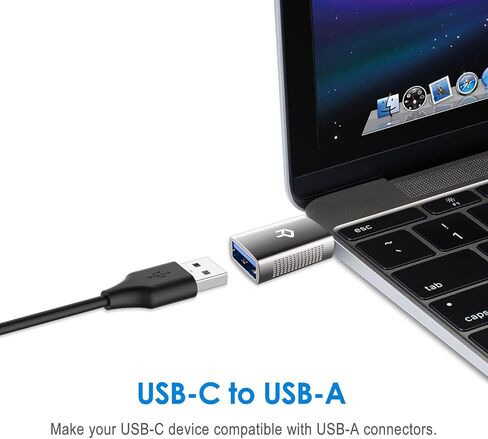 رانكي محول USB C عالي السرعة الى USB-A 3.0، عبوتان، اسود in Kuwait