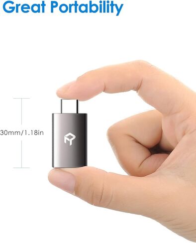 رانكي محول USB C عالي السرعة الى USB-A 3.0، عبوتان، اسود in Kuwait