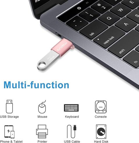 MOSISO USB C to USB Adapter 2 Pack,USB Type-C to USB Connector, Rose Gold | Thunderbolt 3 to USB 3.0 Converter OTG Compatible with MacBook Pro 2024-2016/Air 2024-2018/Laptop/Tablet/More Type-C Devices in Kuwait