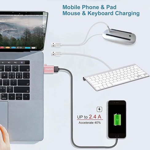 MOSISO USB C to USB Adapter 2 Pack,USB Type-C to USB Connector, Rose Gold | Thunderbolt 3 to USB 3.0 Converter OTG Compatible with MacBook Pro 2024-2016/Air 2024-2018/Laptop/Tablet/More Type-C Devices in Kuwait