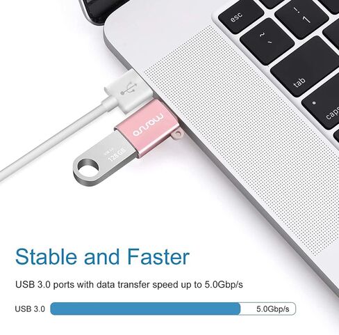 MOSISO USB C to USB Adapter 2 Pack,USB Type-C to USB Connector, Rose Gold | Thunderbolt 3 to USB 3.0 Converter OTG Compatible with MacBook Pro 2024-2016/Air 2024-2018/Laptop/Tablet/More Type-C Devices in Kuwait