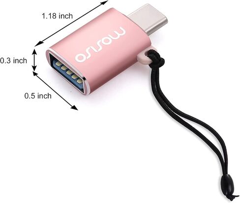 MOSISO USB C to USB Adapter 2 Pack,USB Type-C to USB Connector, Rose Gold | Thunderbolt 3 to USB 3.0 Converter OTG Compatible with MacBook Pro 2024-2016/Air 2024-2018/Laptop/Tablet/More Type-C Devices in Kuwait
